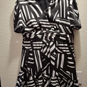 Karl Lagerfeld Monochrome Striped Dress